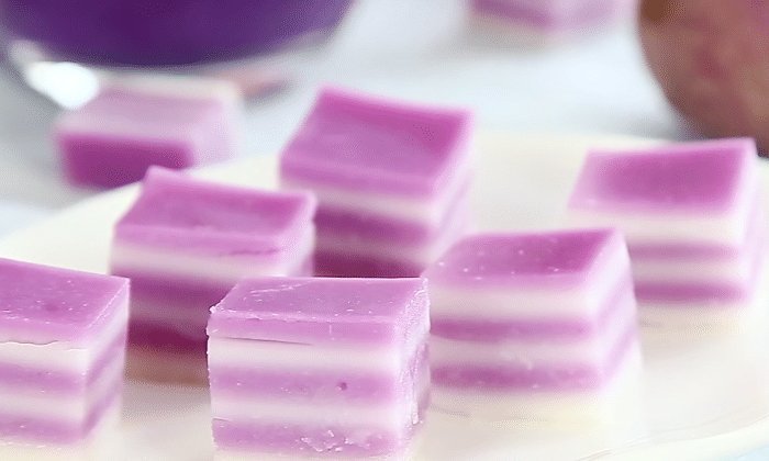 好吃|香喷喷的紫红薯年糕，柔软的蜡，营养价值好，不论老少，都是好吃的生糕