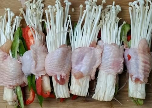 开胃|简单好吃的金针菇鸡翅卷,鲜嫩爽口,营养开胃,不错的家常美食