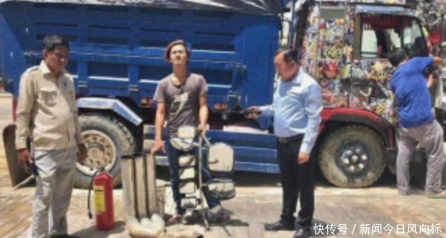  司机|柬埔寨一渣土车涉非法改装被扣，司机自称是老大