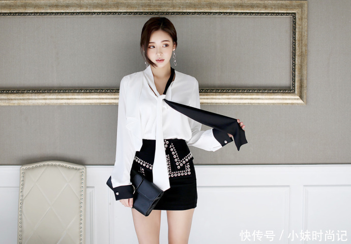 端庄|优雅娇俏的气质美女,黑白配职业装显端庄干练,知性美很精致