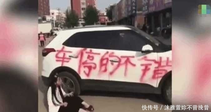 停车|女子因乱停车惨遭涂鸦, 当场坐地撒泼大哭, 网友 活该!