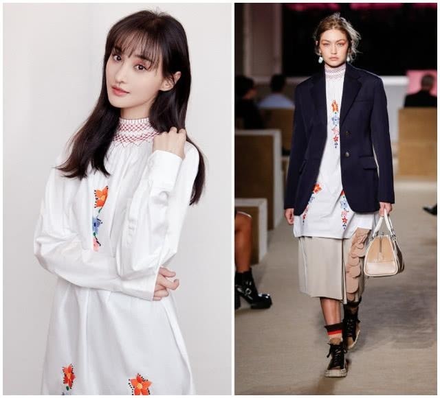 少女|郑爽粉蓝纱裙搭配帆布鞋,很是少女感,少女爽妹子似乎又回来了!