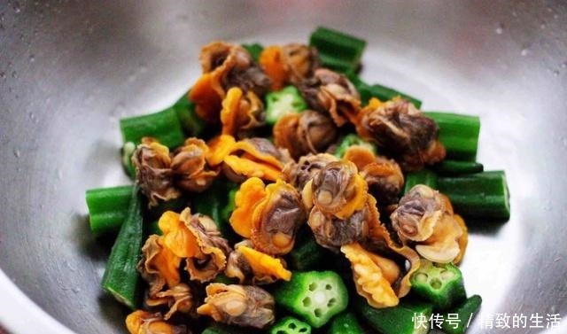 好吃|辣根拌秋葵毛蛤的做法,味道浓郁,营养丰富,口感爽滑,非常好吃