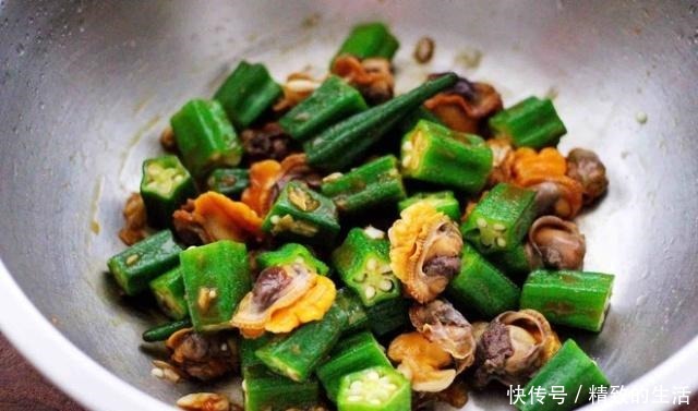 好吃|辣根拌秋葵毛蛤的做法,味道浓郁,营养丰富,口感爽滑,非常好吃