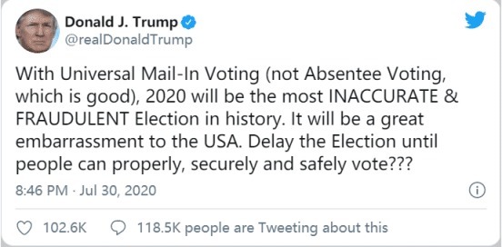 邮寄投票|特朗普提议推迟2020年大选，引对手不满，拜登和他吵起来了
